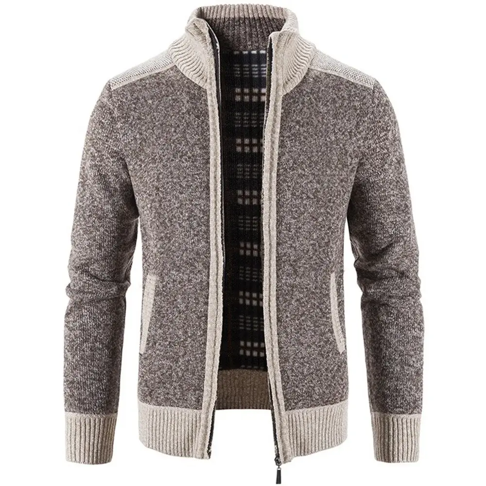 Autumn Winter Men's Thick Sweater Loose Casual Cardigan Sweater Jacket Zip Knitted Sweater Men Streetwear