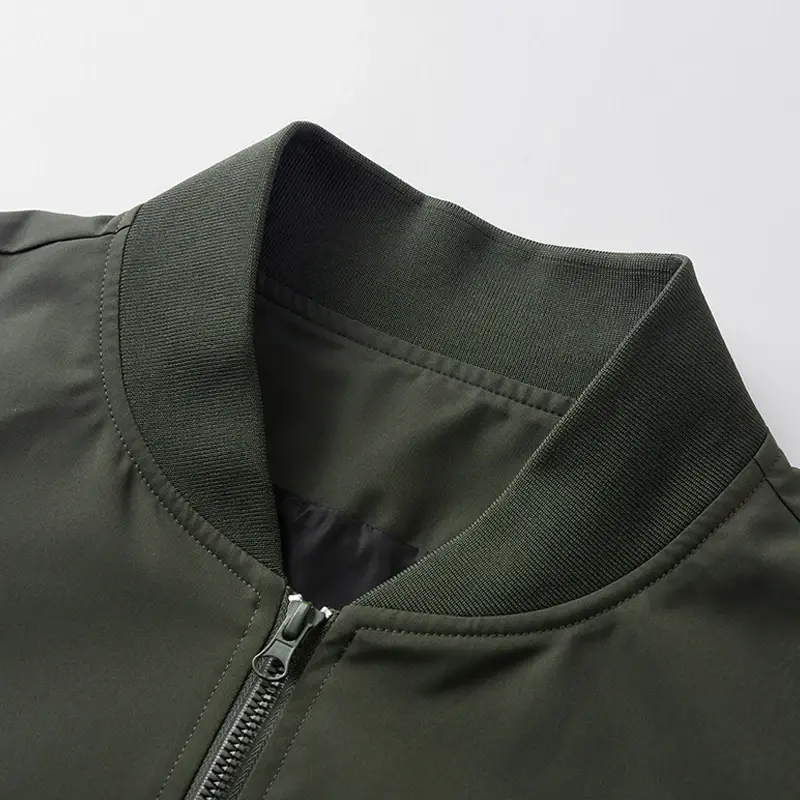 Men's Spring New Bomber Jacket Stylish Stand Collar Zipper Windproof Outwear Casual Outdoor Trendy Long Sleeve Jacket