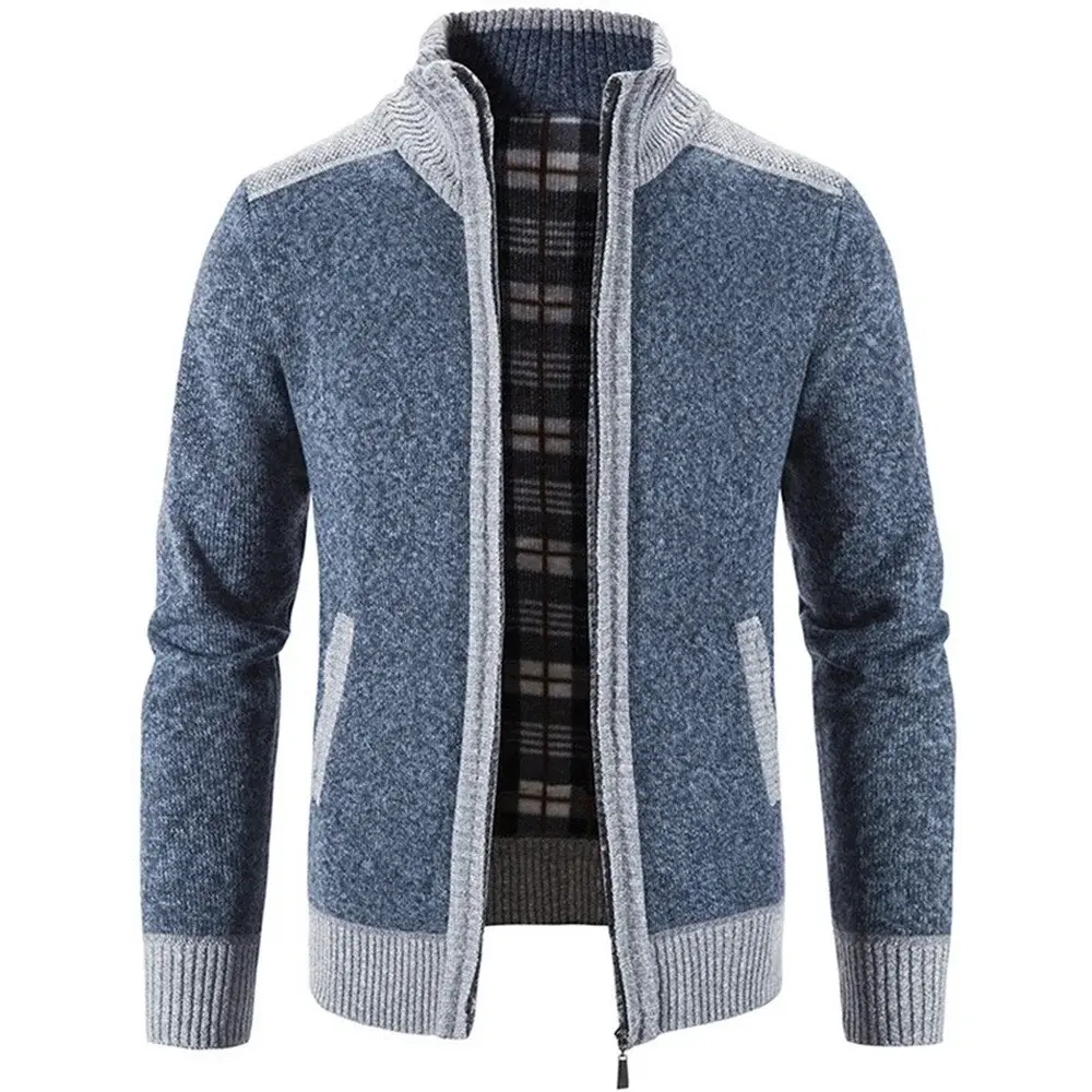 Autumn Winter Men's Thick Sweater Loose Casual Cardigan Sweater Jacket Zip Knitted Sweater Men Streetwear