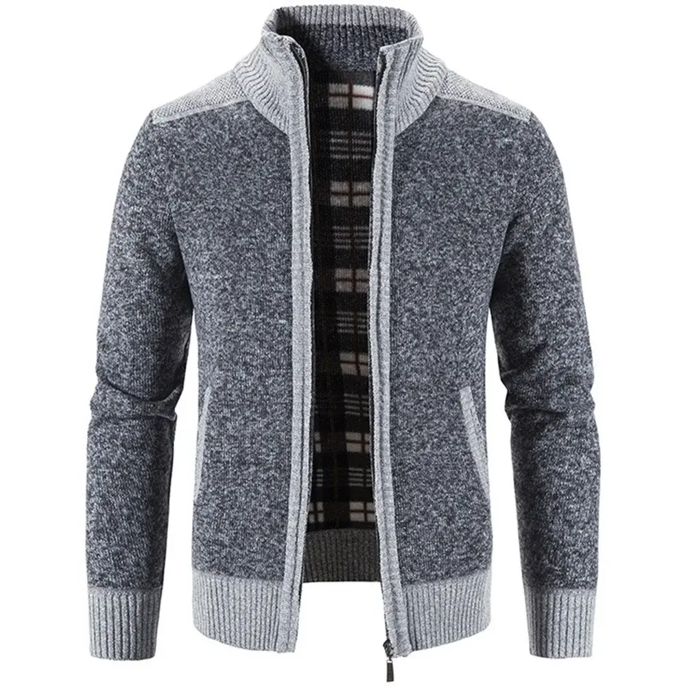 Autumn Winter Men's Thick Sweater Loose Casual Cardigan Sweater Jacket Zip Knitted Sweater Men Streetwear