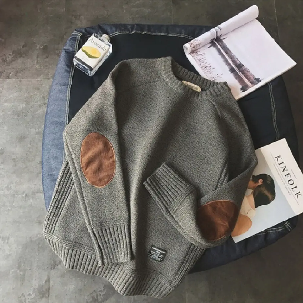 Casual Pullover Hombre Fashion Sweater For Men Warm Solid High-Quality New Spring Autumn Long Sleeve Male Fit Youth V-Neck