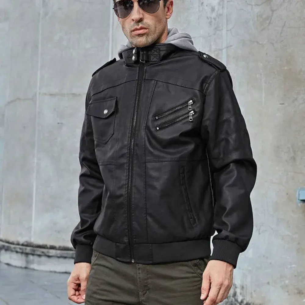 Men's Leather Jackets for Men Autumn Winter Motorcycle PU Jacket Streetwear Outdoor Coats Loose Jacket