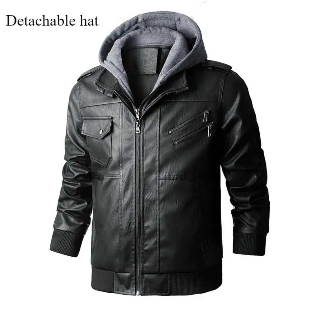 Men's Leather Jackets for Men Autumn Winter Motorcycle PU Jacket Streetwear Outdoor Coats Loose Jacket