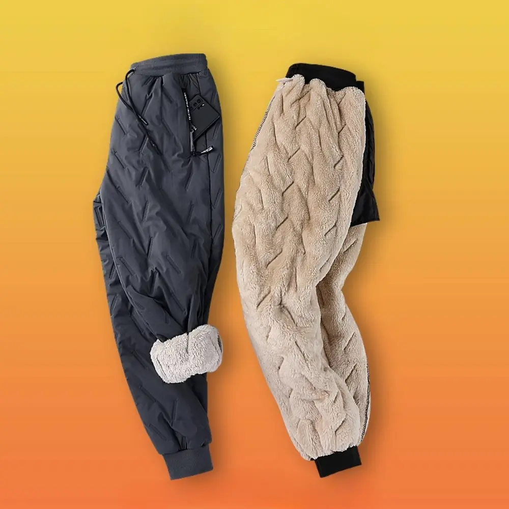 Winter Sweatwear Men Thicken Fleece Lining Sweatpant Thermal Trousers Casual Pants Waterproof Windproof Warm Velvet Pants