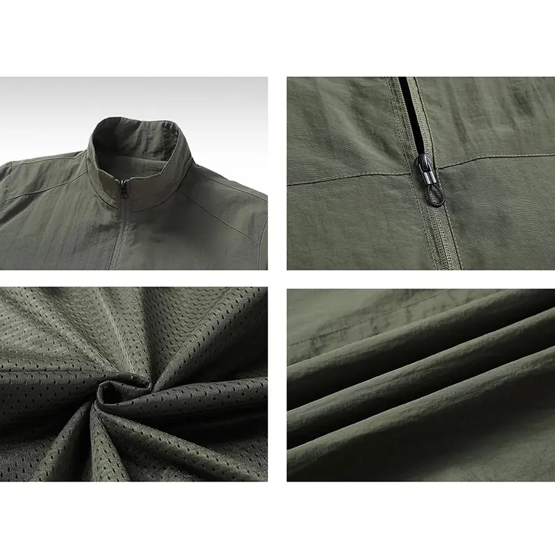 Men's Jacket Hot Sale Autumn New Tactical Sports Climbing Hiking Jacket Solid Color Zipper Design Lapel Breathable Outwear
