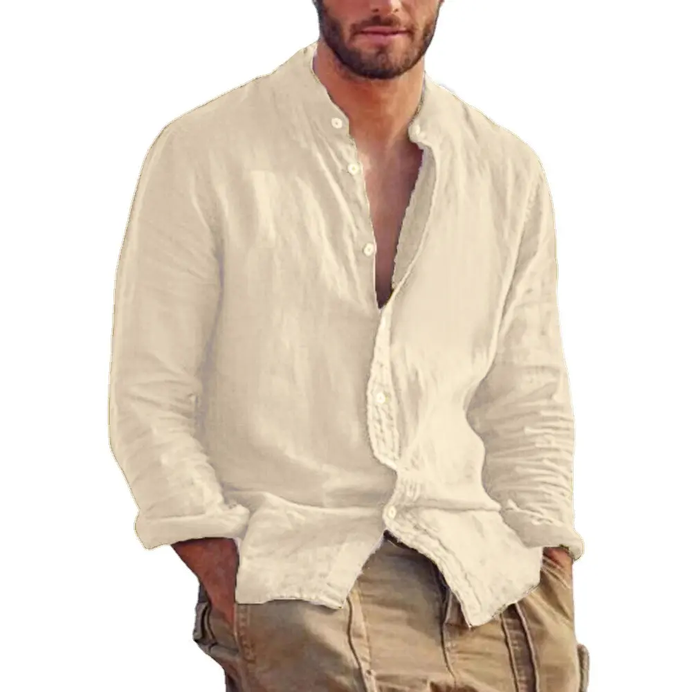 Men's Casual Shirts Solid Color Long Sleeve Daily Outdoor Wear Comfortable Thin Basic Simple All-match Male Tops