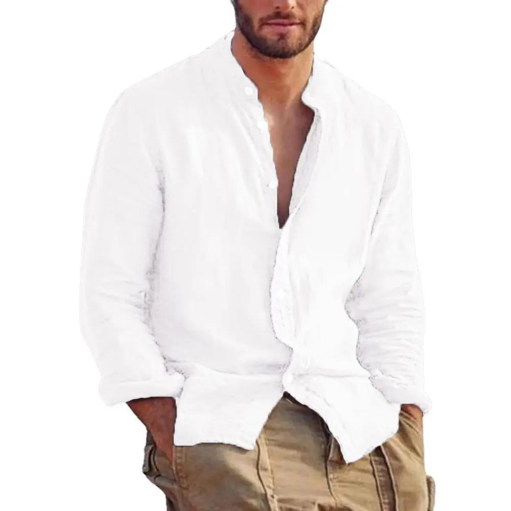 Men's Casual Shirts Solid Color Long Sleeve Daily Outdoor Wear Comfortable Thin Basic Simple All-match Male Tops