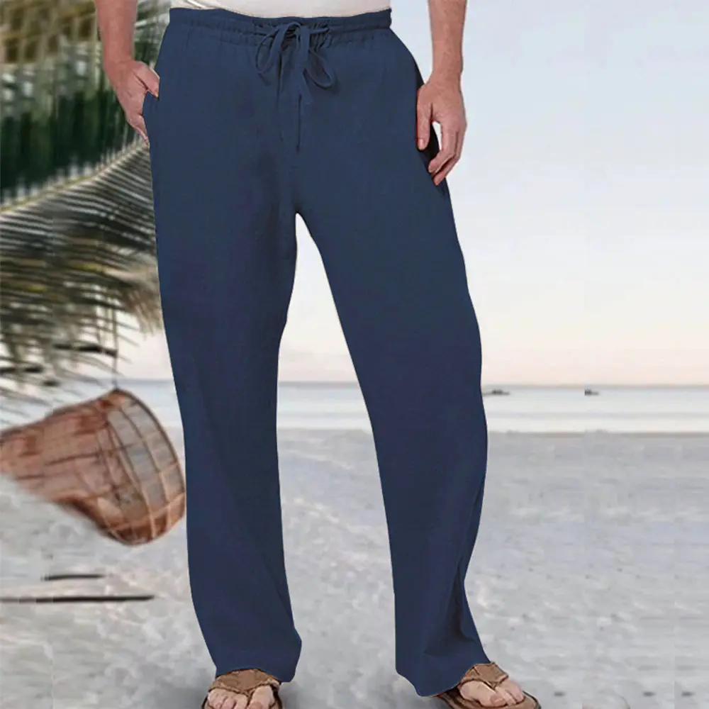 Men's Straight Pants Streetwear Joggers Lightweight Cargo Pants Techwear Beach Hawaiian Long Pants Fashion Loose Trousers