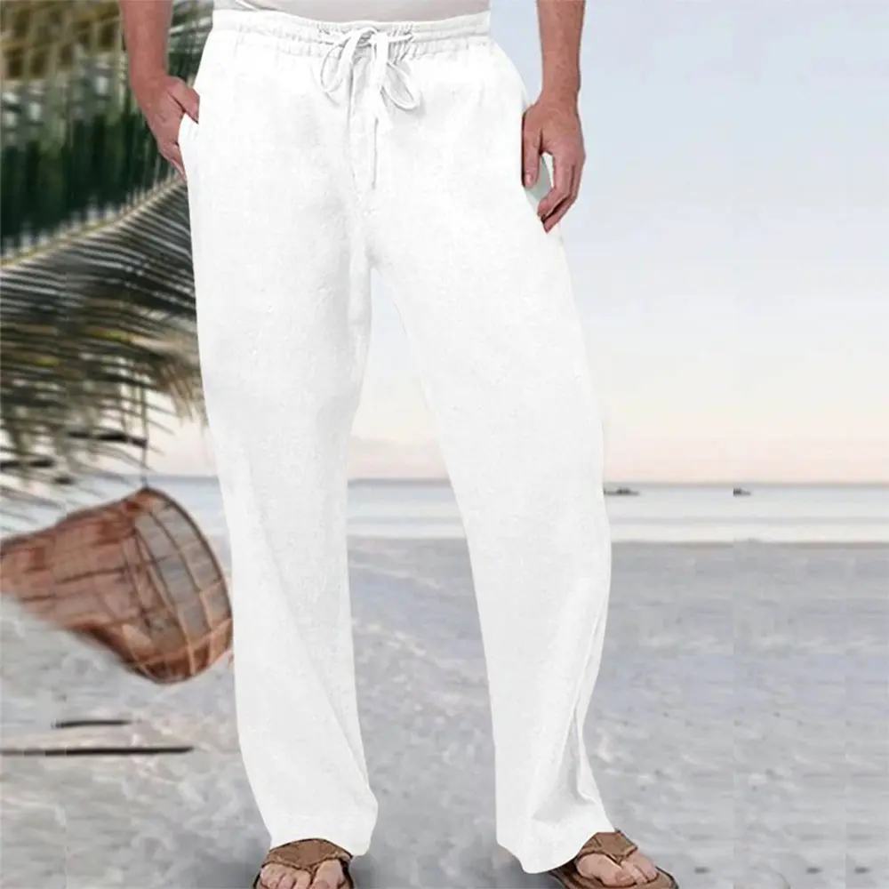 Men's Straight Pants Streetwear Joggers Lightweight Cargo Pants Techwear Beach Hawaiian Long Pants Fashion Loose Trousers