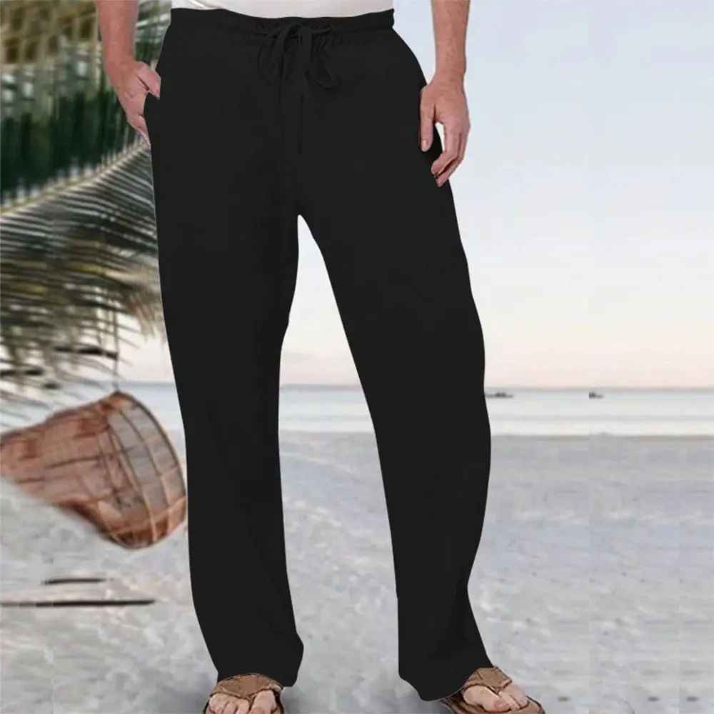 Men's Straight Pants Streetwear Joggers Lightweight Cargo Pants Techwear Beach Hawaiian Long Pants Fashion Loose Trousers