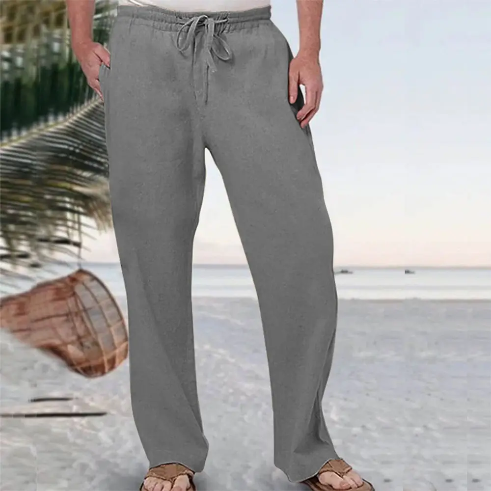 Men's Straight Pants Streetwear Joggers Lightweight Cargo Pants Techwear Beach Hawaiian Long Pants Fashion Loose Trousers