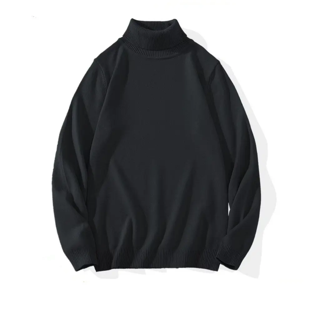 Winter Men's Turtleneck Sweater Fleece Warm Pulloverss Knitwear Sweater Men Casual Jumper Slim Fit Couple Sweater