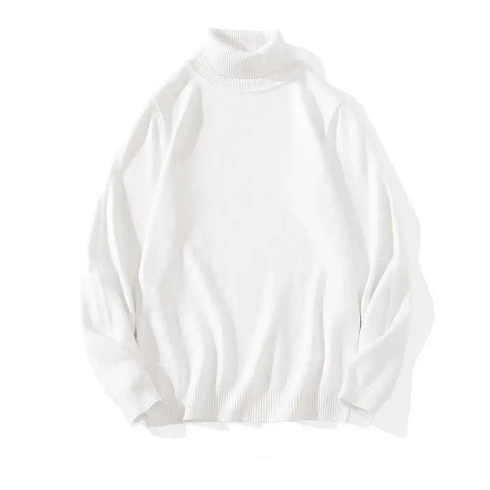 Winter Men's Turtleneck Sweater Fleece Warm Pulloverss Knitwear Sweater Men Casual Jumper Slim Fit Couple Sweater