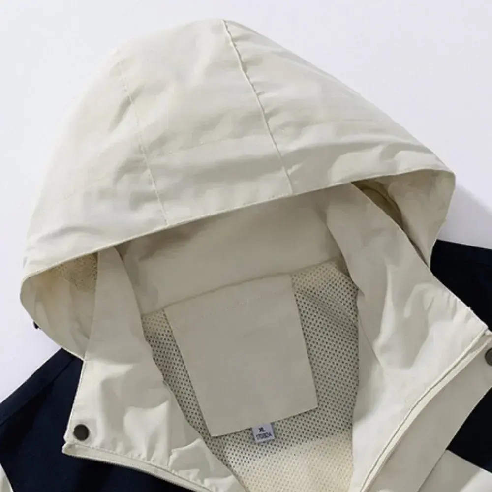 Men's Outdoor Jackets Windbreaker Waterproof Quality Fashion Color Blocking Coat Fit Zipper Urban Commuting Outwear Men
