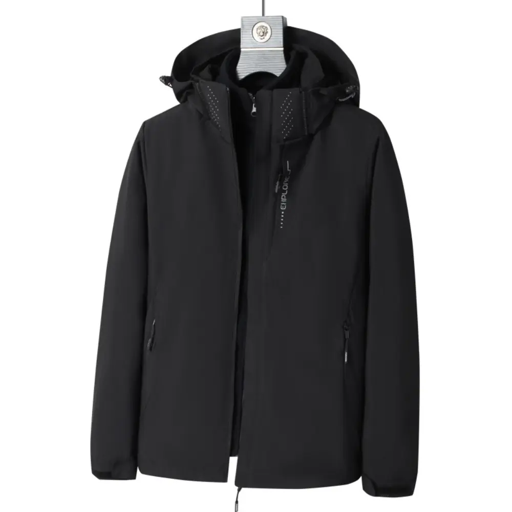 Men Spring Autumn Hoodie Jackets Fashion Outdoor Coat Oversized Waterproof Windbreaker Cool Zipper Punk Mountaineering Clothing