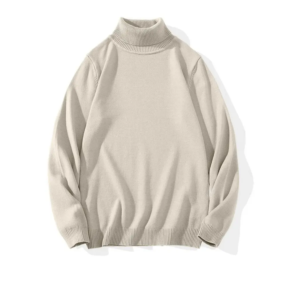 Winter Men's Turtleneck Sweater Fleece Warm Pulloverss Knitwear Sweater Men Casual Jumper Slim Fit Couple Sweater
