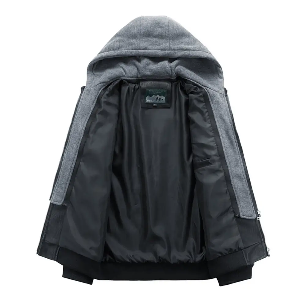 Men's Fall Winter Jacket PU Leather Jackets Stand-up Collar Motorcycle Biker Clothing Casual Detachable Hooded Coats