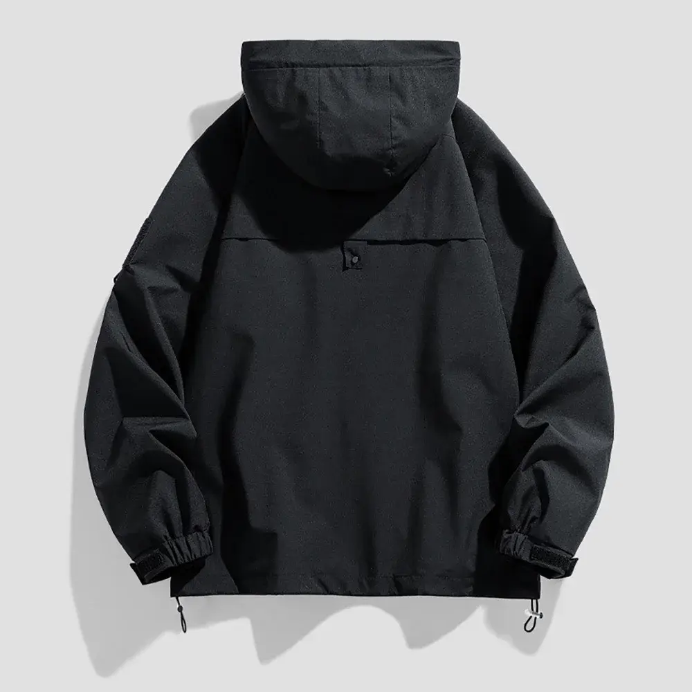 Spring New Men's Jacket Solid Color Fashion Casual Hooded Outwear Windproof Camping Fishing Hiking Outdoor Male Clothing