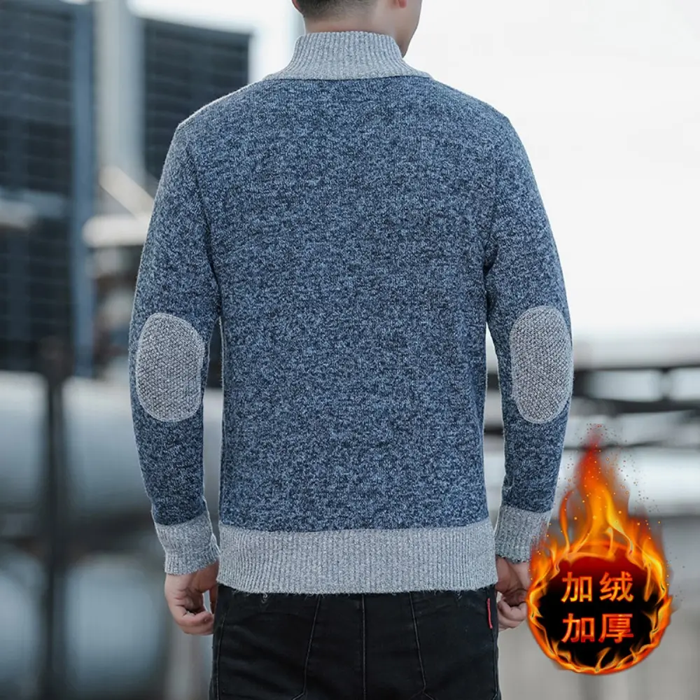 Cardigan Sweater Jacket Men's Fall New Fashion Knit Stand-up Collar Men's Casual Warm Sweater Sweatercoat