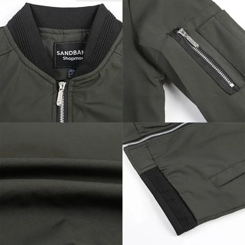 Men's Bomber Jackets Outdoor Casual Basic Classic Jacket Men Streetwear Slim Spring Autumn Color Blocking Haraju