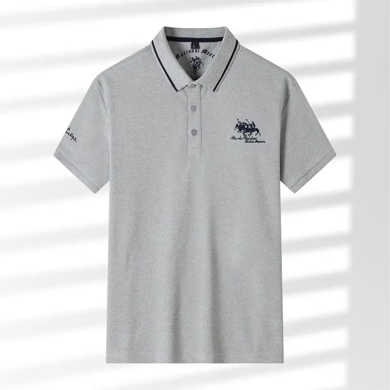 New Mens Short Sleeve Embroidered Polo Shirts Breathable Lightweight Shirt Luxury Top Casual Lapel T-shirt Men T Shirt Homme