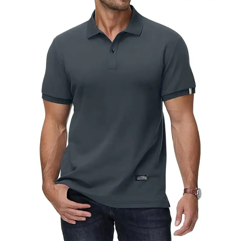 New Men's Short Sleeve T Shirts Men's Button Down Polo Shirt Basic Golf Oversize Shirt Summer Lightweight Breathable Tshirts Man