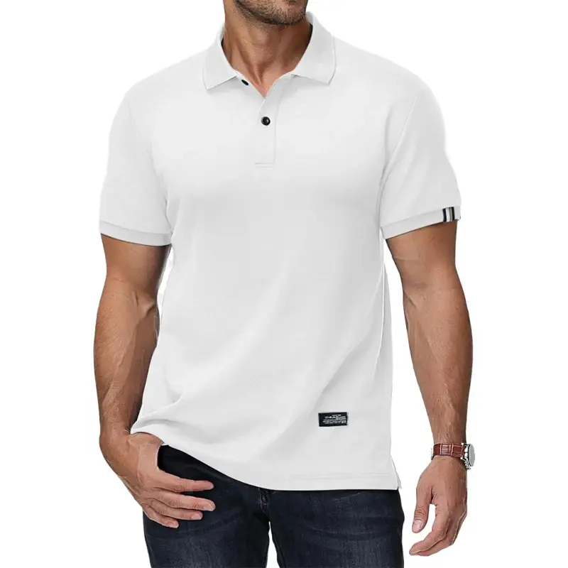New Men's Short Sleeve T Shirts Men's Button Down Polo Shirt Basic Golf Oversize Shirt Summer Lightweight Breathable Tshirts Man