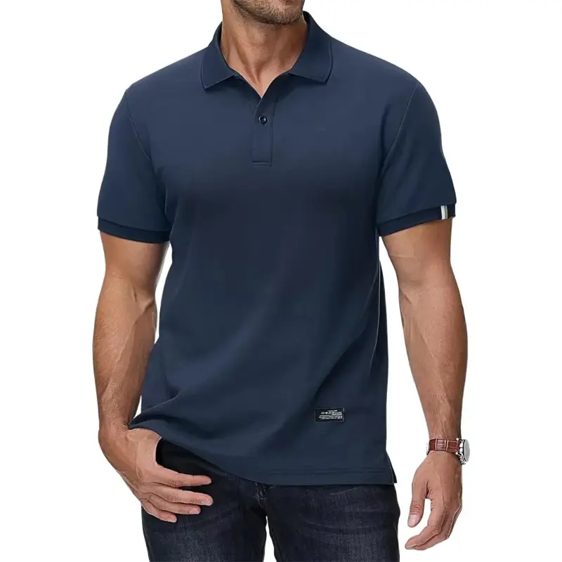 New Men's Short Sleeve T Shirts Men's Button Down Polo Shirt Basic Golf Oversize Shirt Summer Lightweight Breathable Tshirts Man
