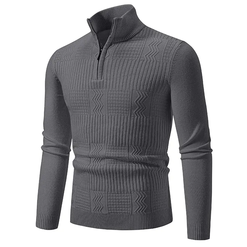 Autumn Men's Pullover Sweatwear Warm Solid Color Half Zipper Casual Sweater Slim V-neck Long Sleeve Men's Sweatshirts Winter Top