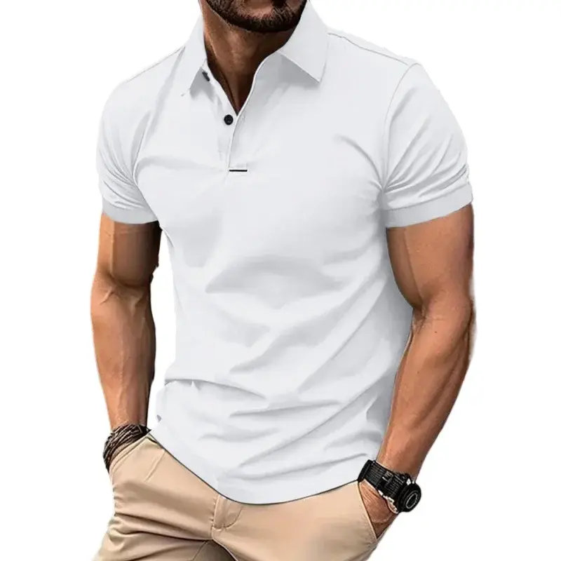New Mens Short Sleeve Polo Shirts Golf T Shirts Man Summer Moisture Wicking Athletic Casual Shirts Breathable Lightweight Tops