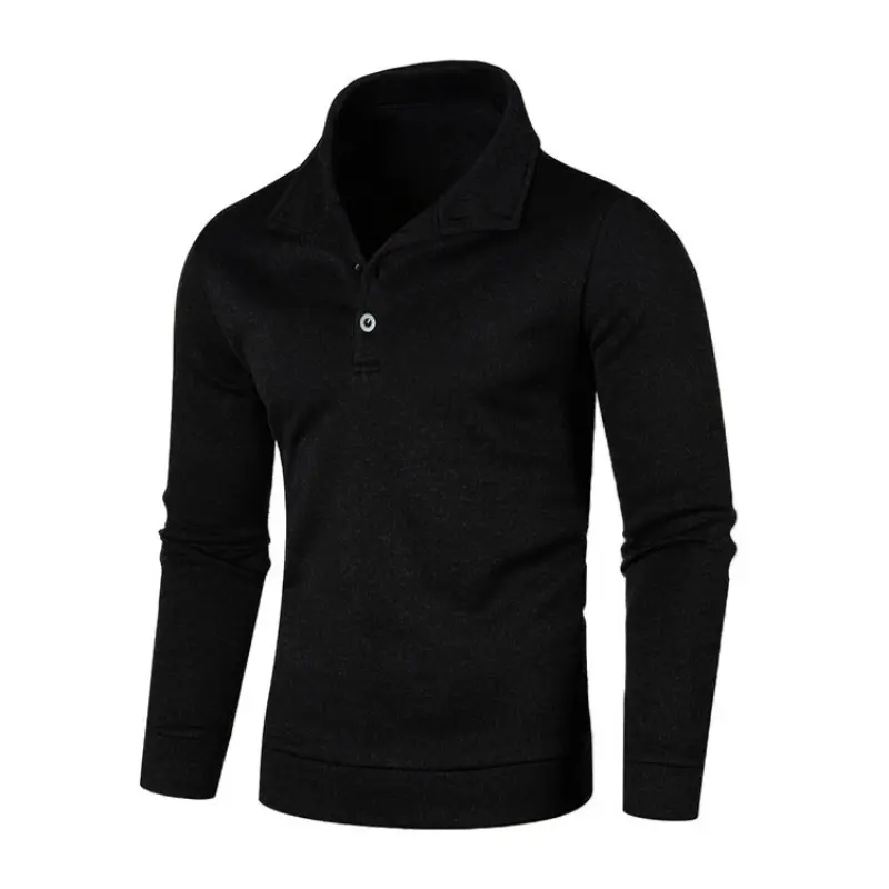 Sweatwear Long Sleeve Solid Color Turtleneck Men Button Winter Autumn Pullover Warm Sweaters Jumper Slim Fit Casual Sweashirts