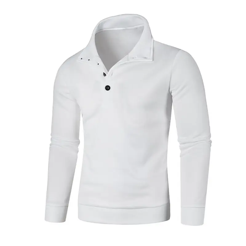 Sweatwear Long Sleeve Solid Color Turtleneck Men Button Winter Autumn Pullover Warm Sweaters Jumper Slim Fit Casual Sweashirts