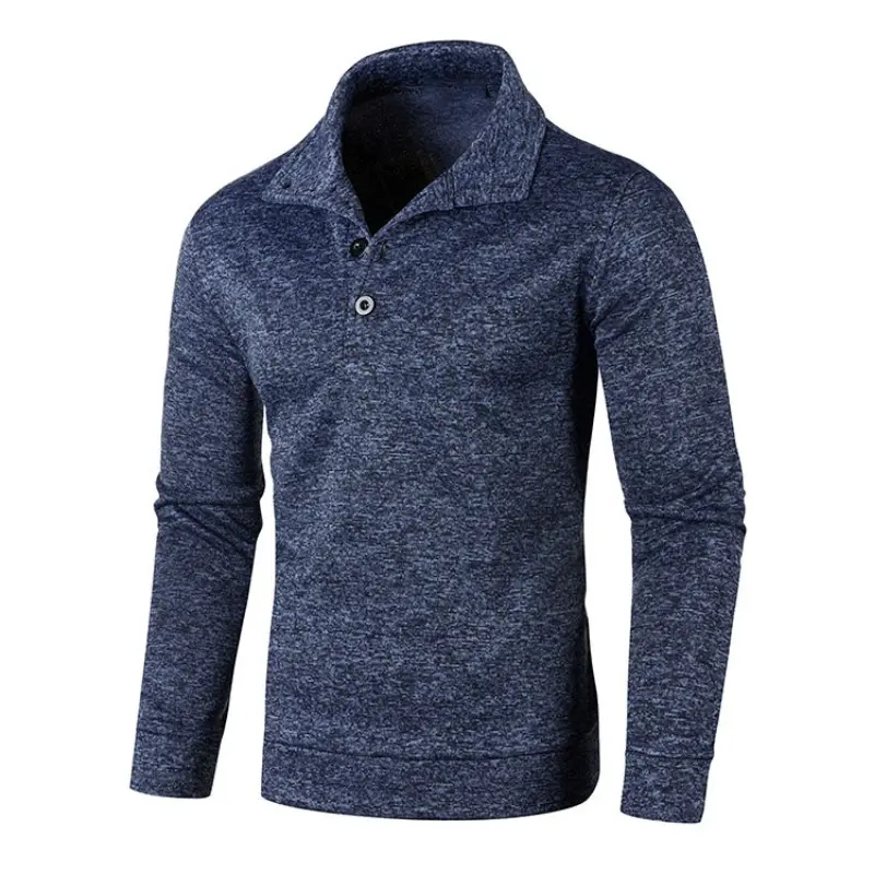 Sweatwear Long Sleeve Solid Color Turtleneck Men Button Winter Autumn Pullover Warm Sweaters Jumper Slim Fit Casual Sweashirts