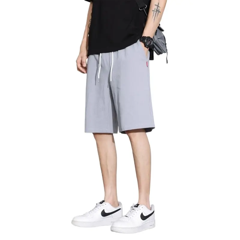 New Mens Cotton Classic Short Pants Drawstring Summer Elastic Waist Shorts Breathable Lightweight Sweatpants Streetwear