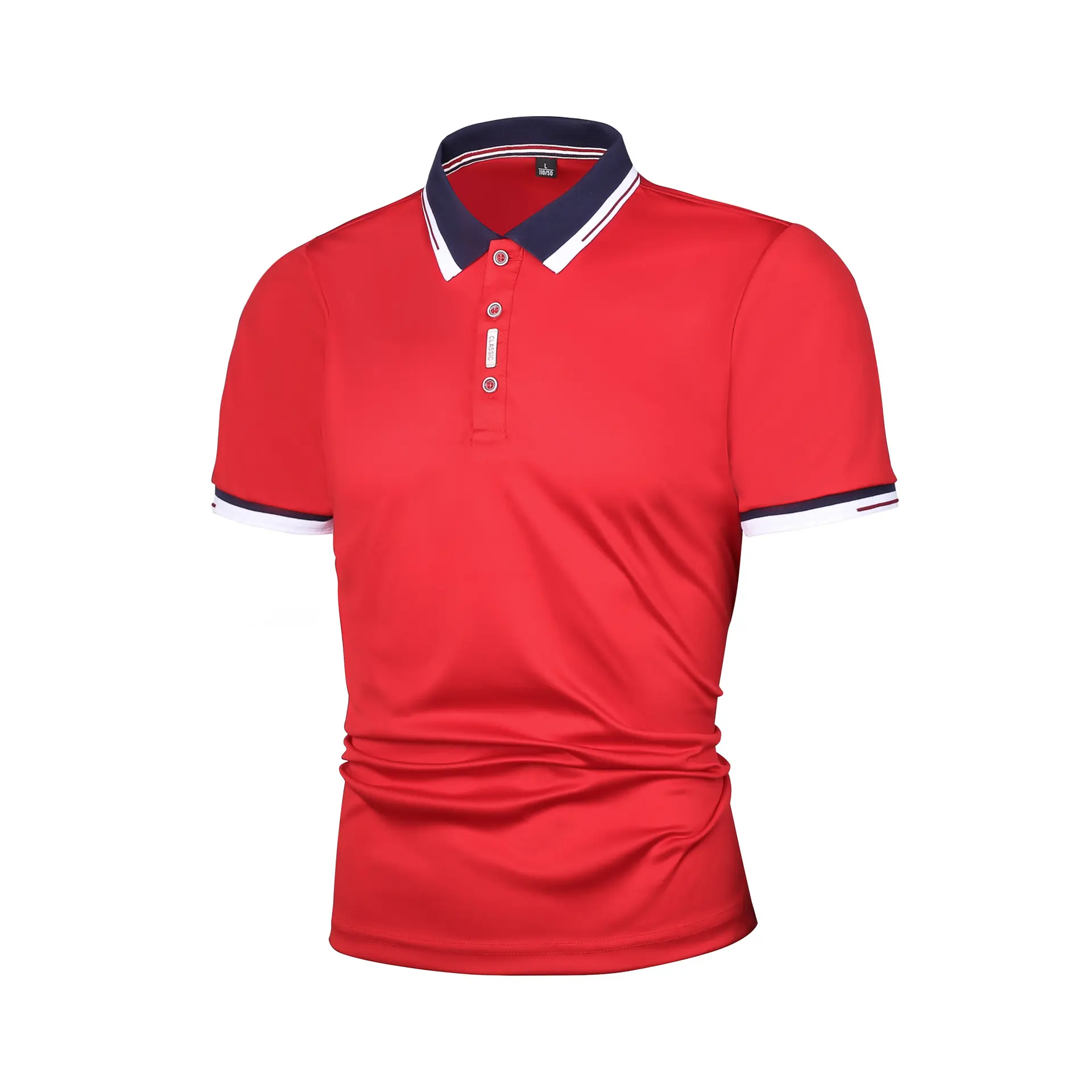 Dropshipping New Polo Shirt Men Solid Casual Cotton Polo Giraffe Men Slim Fit Embroidery Short Sleeve Men's Polo 8 Colors