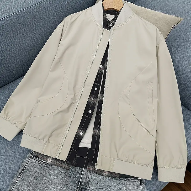 Men's Bomber Jacket Fashion Stylish Lightweight Windbreaker Spring Fall Casual Jackets for Men Outdoor Mens Coats