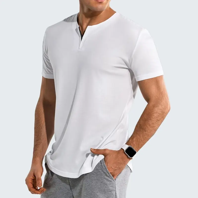 New Mens Short Sleeve T Shirts V Neck Cotton Shirts Breathable Lightweight Oversized T Shirt Sport Workout Streetwear