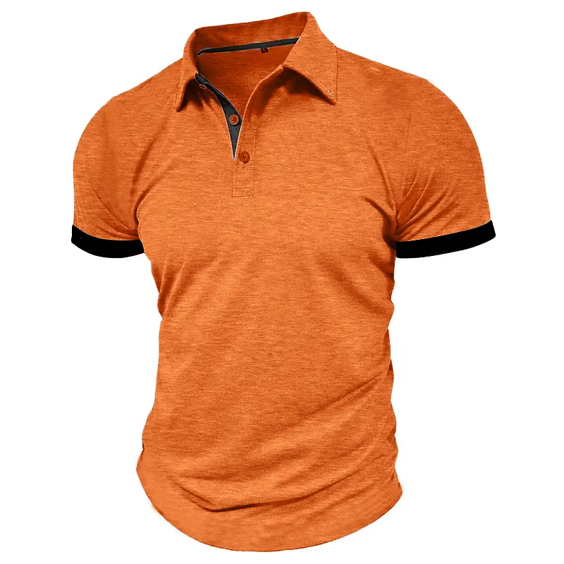 Summer Men's Lightweight Short Sleeve Polo T-Shirt Lapel Design Solid Color Breathable Streetwear for Jogging Sport Activities