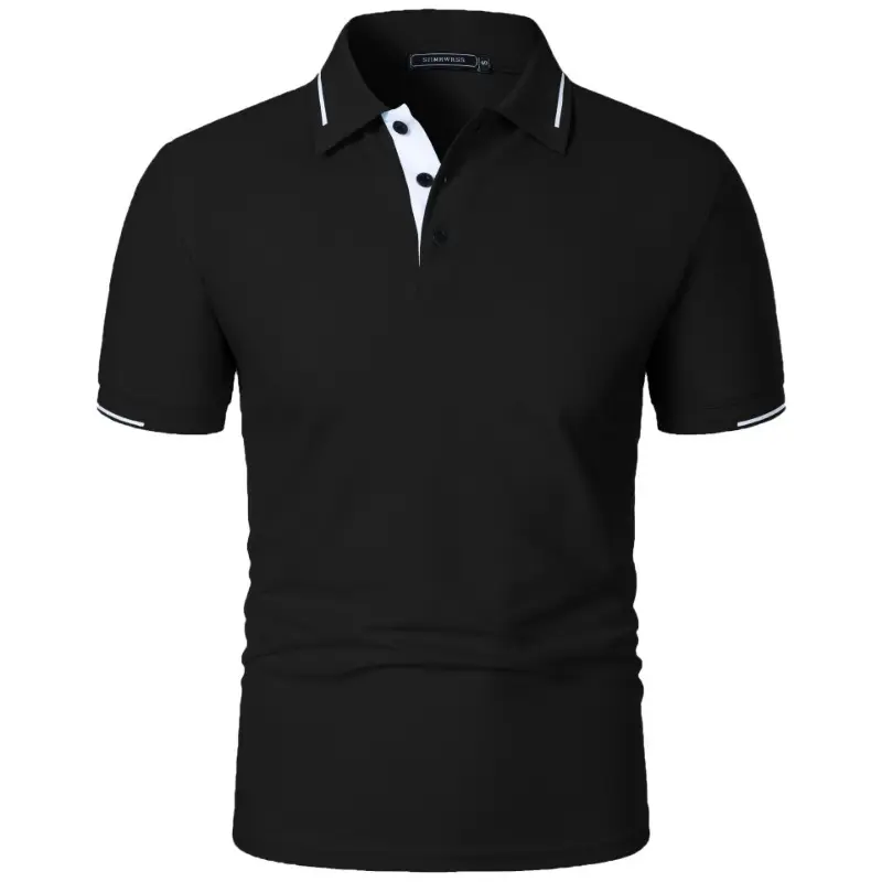 Summer Men's Short Sleeve T-Shirt Button Classic Fit Casual Polo Shirts Pullover Shirts Outdoor Solid Color Lightweight Tops
