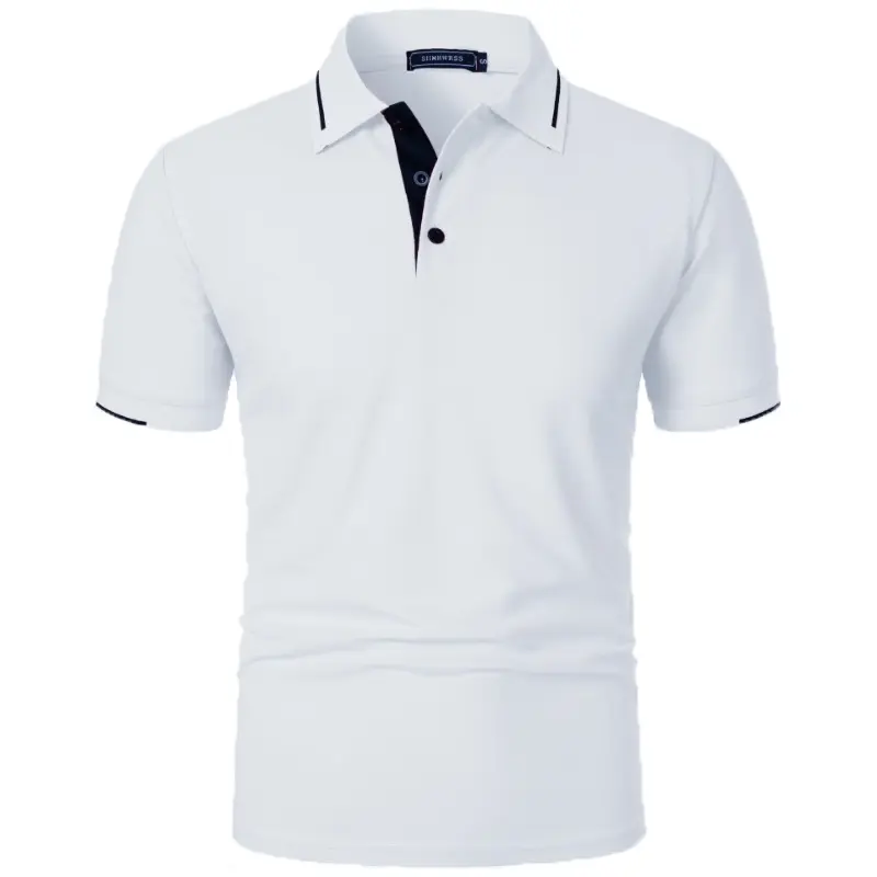 Summer Men's Short Sleeve T-Shirt Button Classic Fit Casual Polo Shirts Pullover Shirts Outdoor Solid Color Lightweight Tops