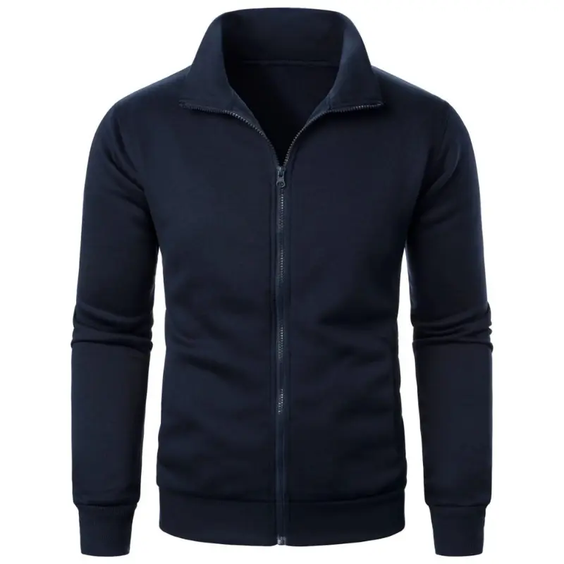 Autumn Men's Long Sleeve Zipper Jacket Coats Solid Color Warm Sweatshirts Casual Baseball Jacket Outdoor Streetwear
