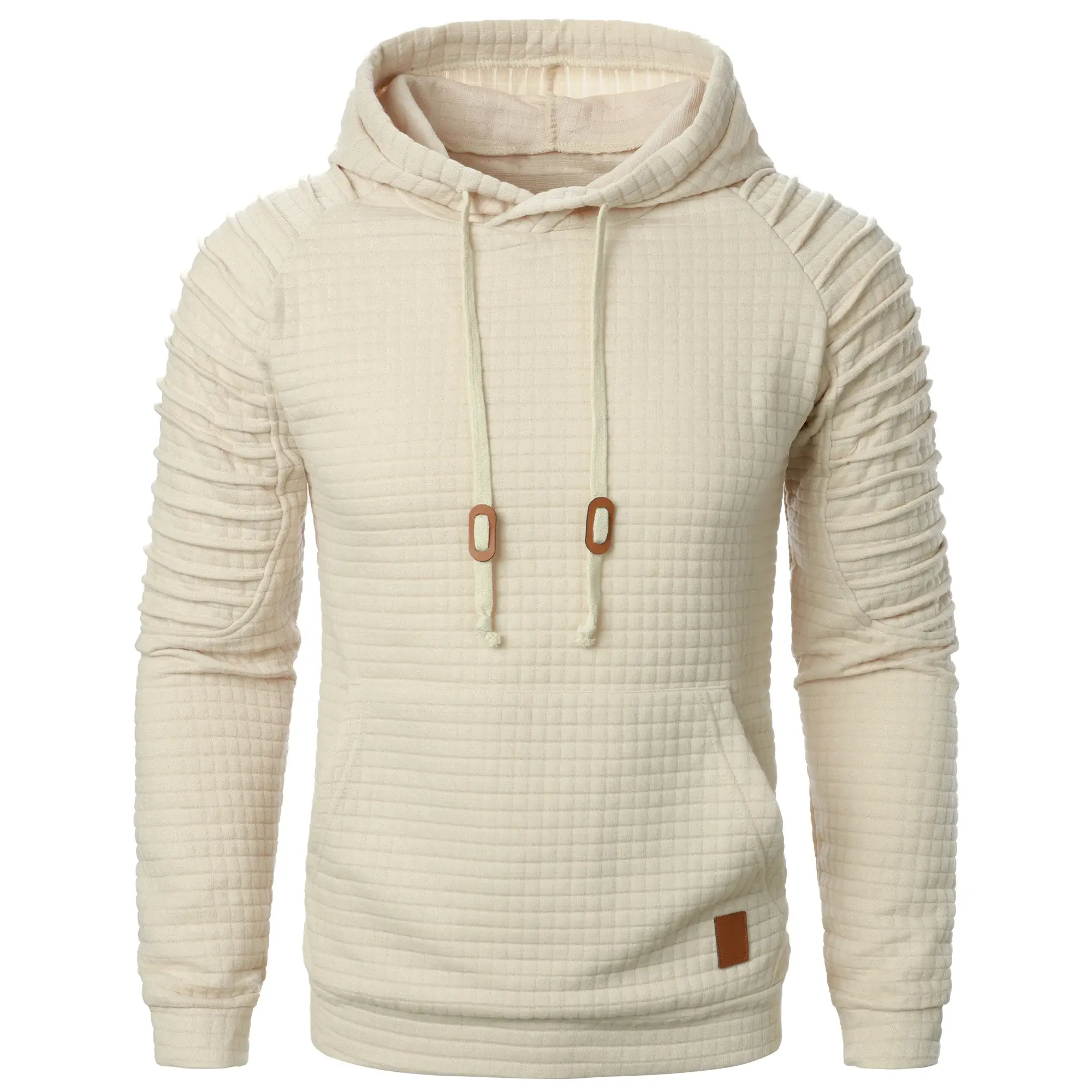 Men's Long Sleeve Plaid Hoodie Streetwear Autumn Mens Lightweight Sweatshirt Coat Sport Tracksuit Men Solid Color Basic Hooded