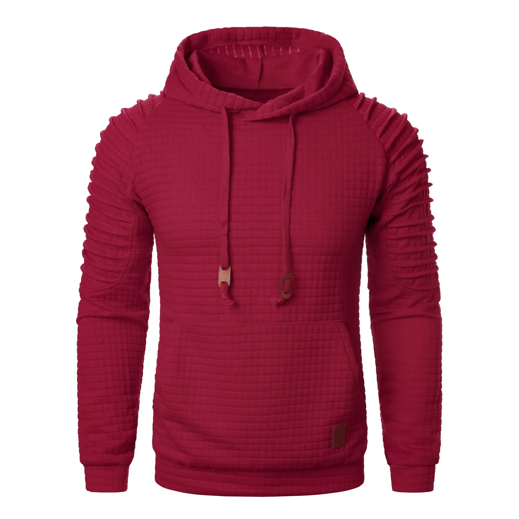 Men's Long Sleeve Plaid Hoodie Streetwear Autumn Mens Lightweight Sweatshirt Coat Sport Tracksuit Men Solid Color Basic Hooded