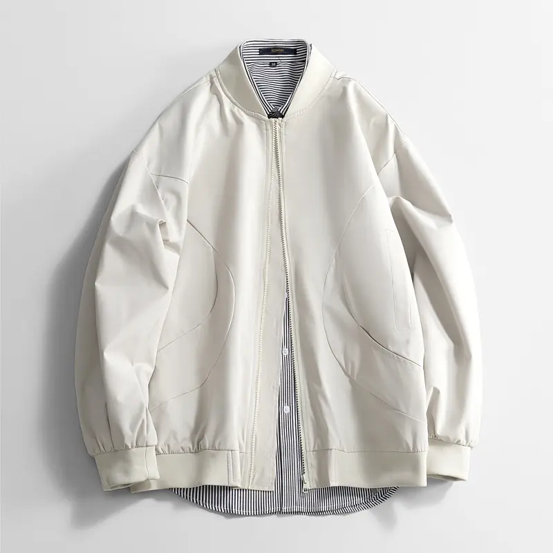 Men's Jacket Lightweight Bomber Jacket Zip Up Windbreaker Casual Spring Fall Jackets with Pockets Outdoor Streetwear