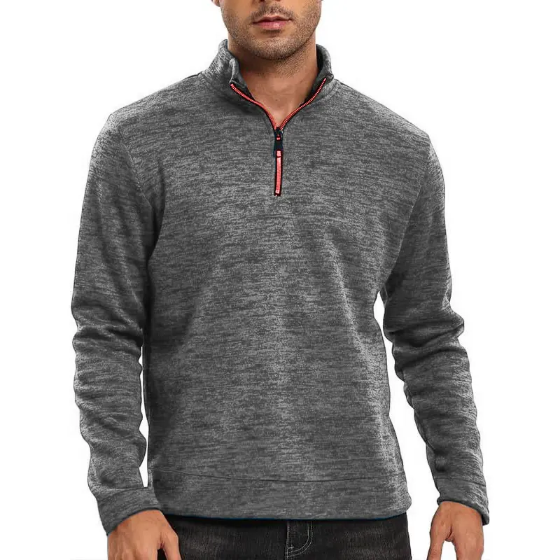 Autumn Men's Half Zipper Thicker Sweatshirts Solid Color Pullover for Male Turtleneck Sweaters Lightweight Warm Jacket Coats