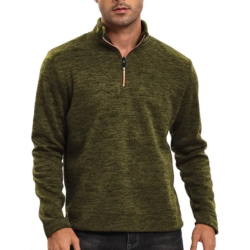 Autumn Men's Half Zipper Thicker Sweatshirts Solid Color Pullover for Male Turtleneck Sweaters Lightweight Warm Jacket Coats