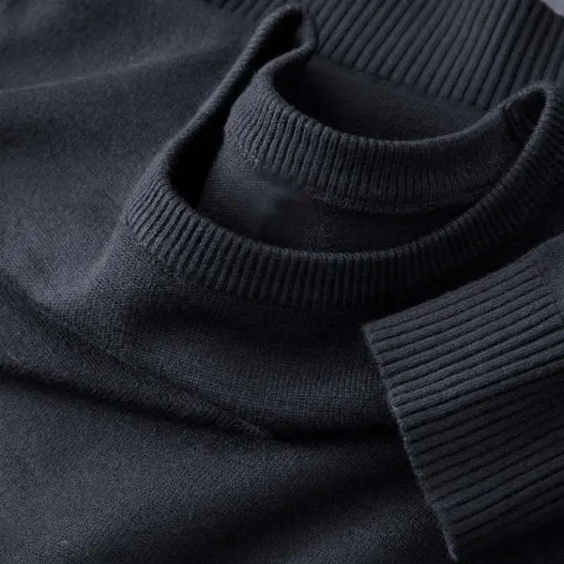 Men's Sweater Casual Crew Neck Slim Fit Knitted Sweater Long Sleeve Pullover Sweaters Solid Color Business Outdoor Streetwear
