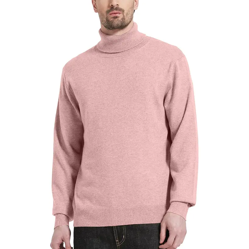 Autumn Mens Knitted Turtleneck Slim Fit Turtleneck Long Sleeve Turtle Neck Ribbed Pullover Sweater Vintage Warm Streetwear
