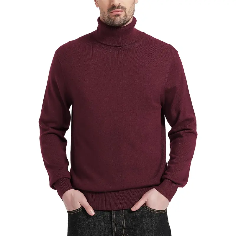 Autumn Mens Knitted Turtleneck Slim Fit Turtleneck Long Sleeve Turtle Neck Ribbed Pullover Sweater Vintage Warm Streetwear
