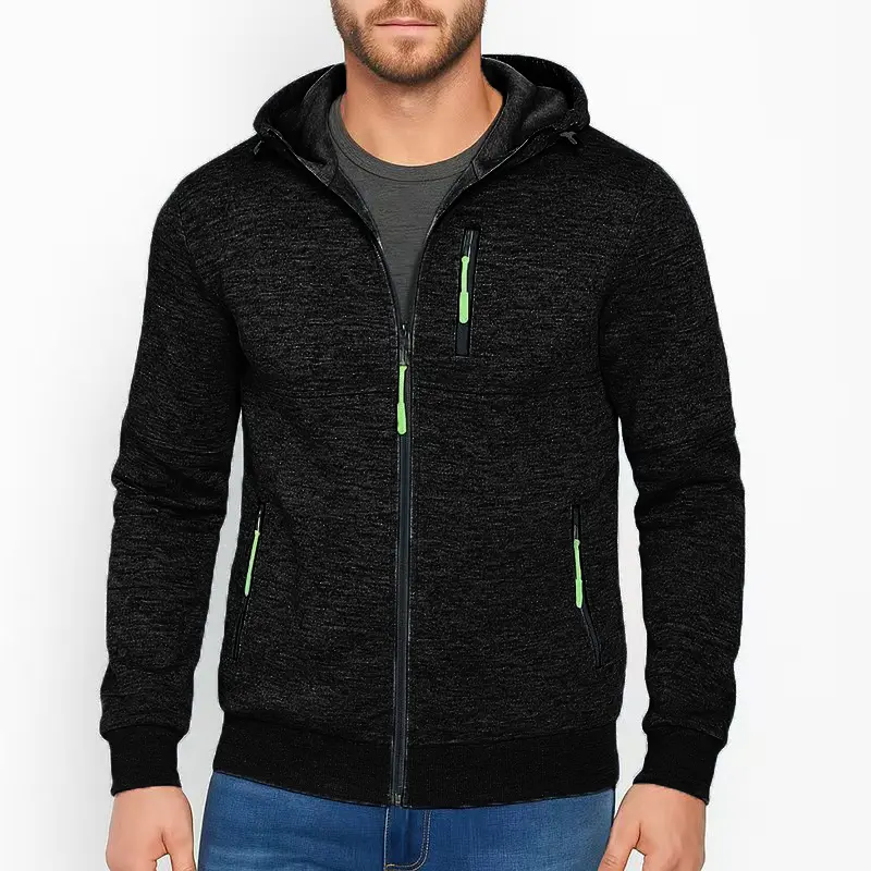 Outdoor Men Hoodies Casual Hoodies for Men with Zip Pockets Full Zip Long Sleeve Sweatshirt Sports Lightweight Hooded Jacket
